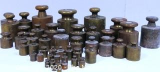 Large Grouping of Various Brass Scale Weights