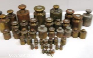 Large Grouping of Various Brass Scale Weights