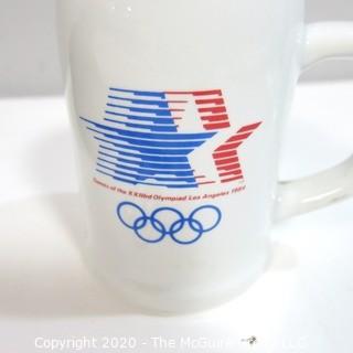 Collection of Olympic Pins and Mug from 1984 Summer Olympics Los Angeles & Apollo II Hat