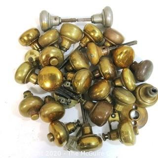 Group of Vintage Brass Door Knobs