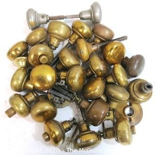 Group of Vintage Brass Door Knobs