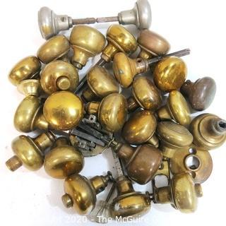 Group of Vintage Brass Door Knobs