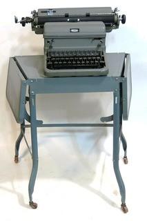 Vintage Royal Typewriter with Metal Typing Table, Fold Out. Sides.  Good Working Order