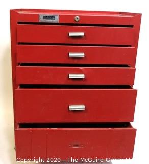 Champion Red Five Drawer Metal Tool Chest on Castors 