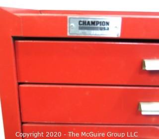 Champion Red Five Drawer Metal Tool Chest on Castors 