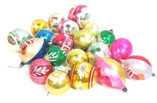 Group of Vintage Glass Ball Ornaments with Decoration