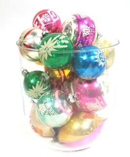 Group of Vintage Glass Ball Ornaments with Decoration