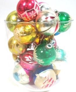 Group of Vintage Glass Ball Ornaments with Decoration