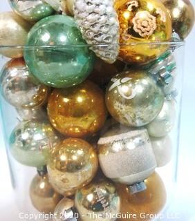 Collection of Vintage Blown Glass Ornaments in Shades of Gold