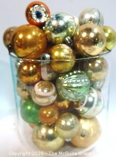 Collection of Vintage Blown Glass Ornaments in Shades of Gold