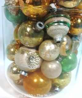 Collection of Vintage Blown Glass Ornaments in Shades of Gold