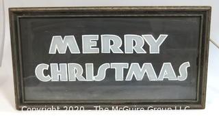 Vintage Electric Light Up Merry Christmas Sign.