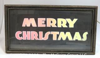 Vintage Electric Light Up Merry Christmas Sign.