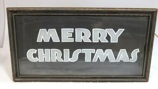 Vintage Electric Light Up Merry Christmas Sign.