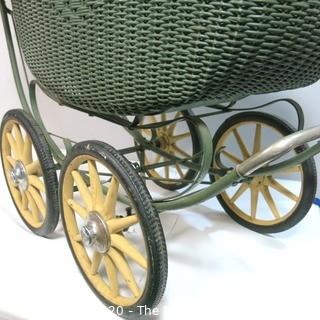 Vintage Wicker Baby Pram or Carriage.