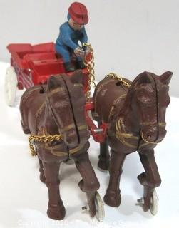 Cast Iron Horse and Carriage Toy 