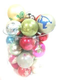 Group of Vintage Glass Ornaments with Painted Decoration