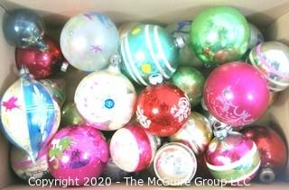 Group of Vintage Glass Ornaments with Painted Decoration