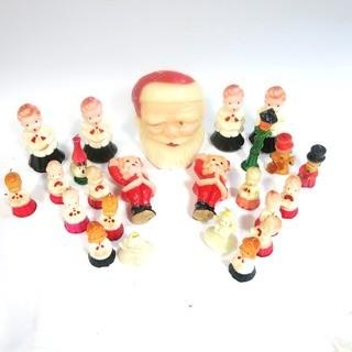 Collection of Wax Christmas Tavern Candles Made by Gurley Novelty Co.