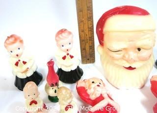 Collection of Wax Christmas Tavern Candles Made by Gurley Novelty Co.