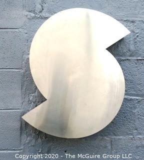 Large Deco Metal Sign Letter S.  Measures approximately 25" long and 19" wide.