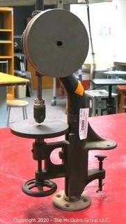 Vintage cast iron tabletop hand powered drill press