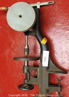 Vintage cast iron tabletop hand powered drill press