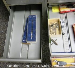 24" x 18" x 52" Industrial Steel Royal McBee Tool File Cabinet with contents. 