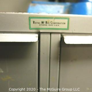 24" x 18" x 52" Industrial Steel Royal McBee Tool File Cabinet with contents. 