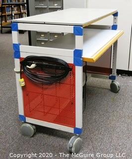 AV Computer Cart with Extension Cord and Plug. 