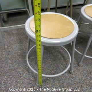 (7) Industrial Stools. Varying Heights.