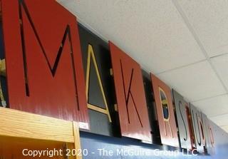 Three Dimensional Artisan Made "MAKERSTUDIO" Sign. 12' long. 