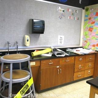 Science Room tables and cabinetry. You must uninstall and remove what you want.