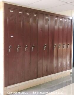 (9) 9 x 72" Metal Combination Lockers. 