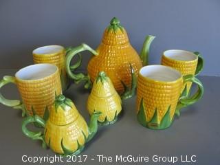 Corn motif coffee set