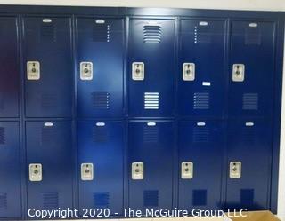 (26) Stacked Blue Metal Combination Lockers