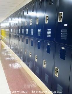 (26) Stacked Blue Metal Combination Lockers