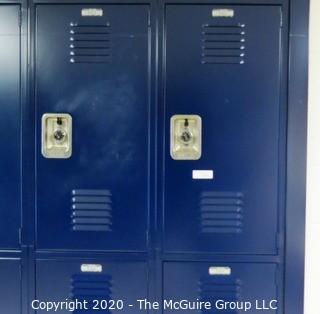 (24) Stacked Blue Metal Combination Lockers