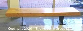 19 x 74 x 15"t Mid Century Modern Wooden Foyer Bench with Cast Iron Legs. 