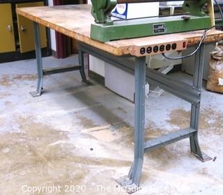 30 x 72 x 33"T Wood Top/Metal Base Work Table.  