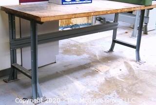 30 x 72 x 33"T Wood Top/Metal Base Work Table.  