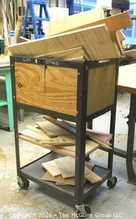 Metal/Wood Crate on Casters with Wood Scraps