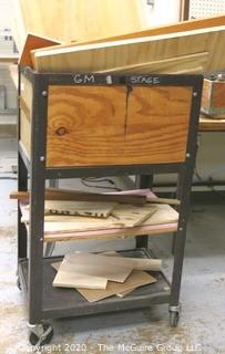 Metal/Wood Crate on Casters with Wood Scraps