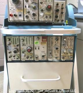 Tektronix 7603 General Purpose 100MHz Tracer Oscilloscope w/ Cart, Modules, manuals