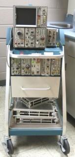 Tektronix 7603 General Purpose 100MHz Tracer Oscilloscope w/ Cart, Modules, manuals