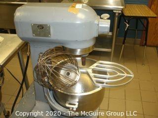 Hobart 3-speed 20 QT Commercial Mixer w/ Whisk, Paddle & SS Bowl on steel platform base