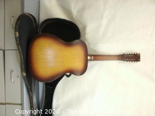 Vintage Made In USA Stella Harmony Model H 913 Acoustic 12 String Guitar.