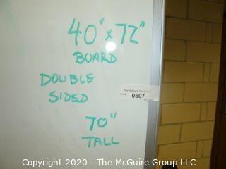 40" x 72" board and 70"T Dual-sided white board on casters