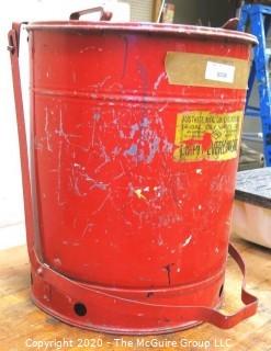 16" Diameter x 20"T Industrial Red Justrite 14 Gallon Oily Waste Can  (USED)