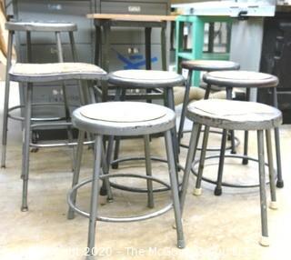 (8) Industrial Stools; Heights and styles vary. 